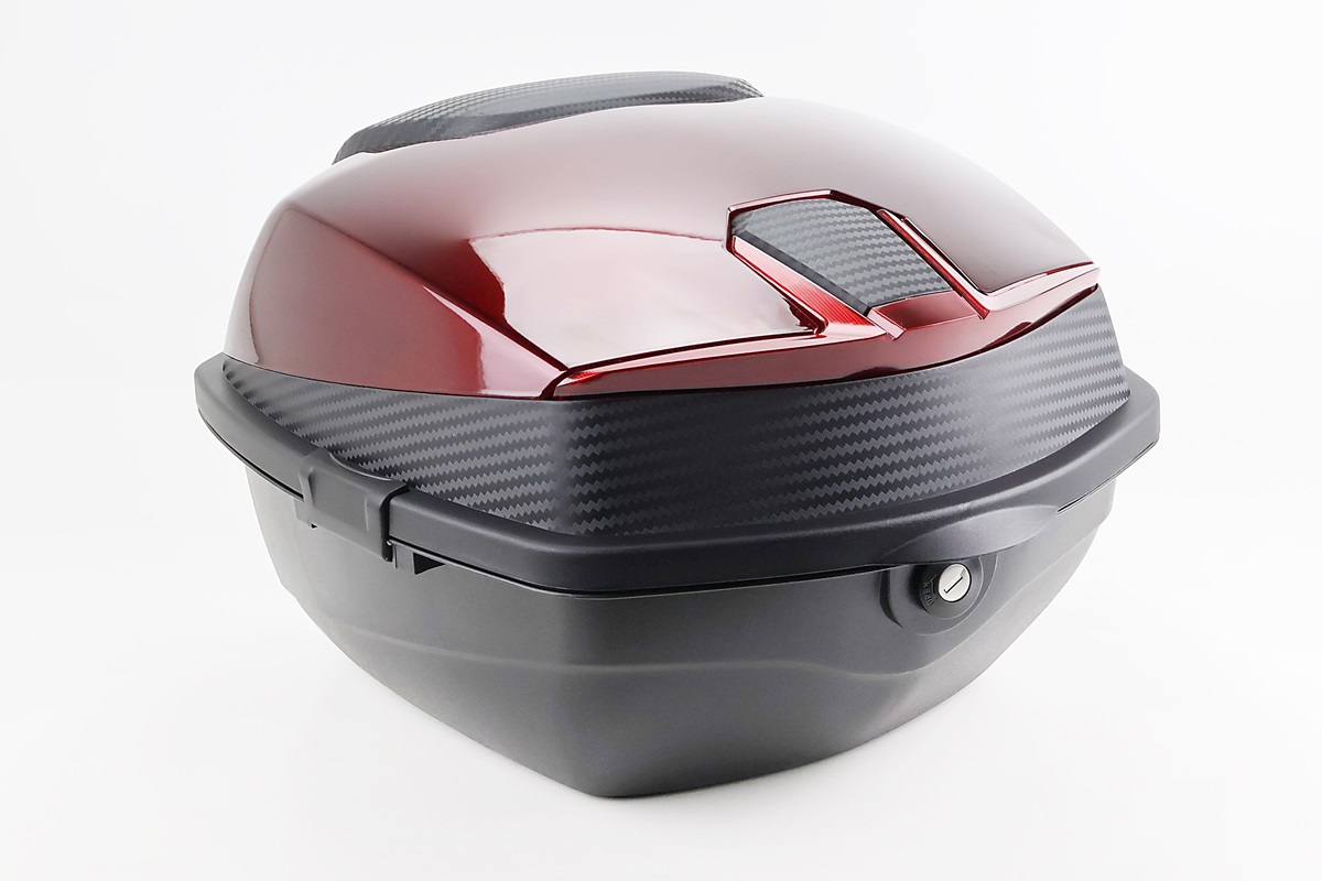 Кофр средний (пластмассовый) 430*400*290мм, бордовый с вставкой 