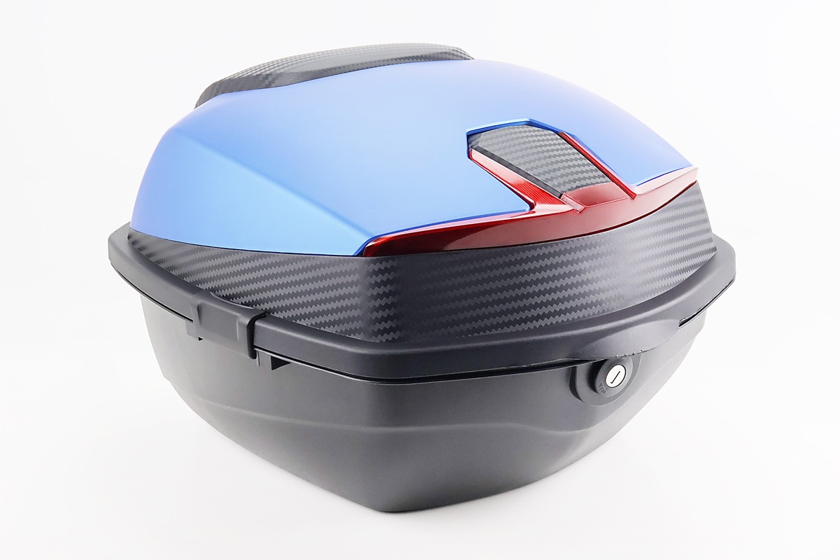 Кофр средний (пластмассовый) 430*400*290мм, синий с вставкой 