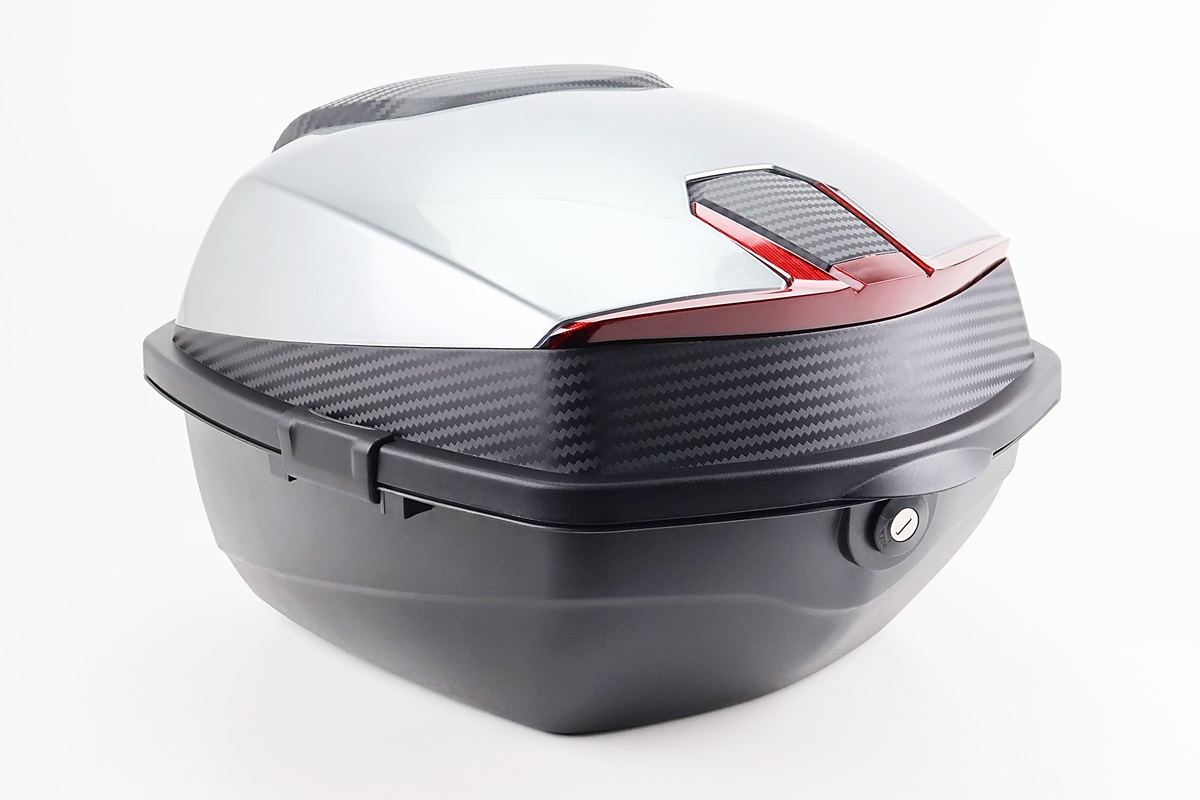 Кофр средний (пластмассовый) 430*400*290мм, серый с вставкой 